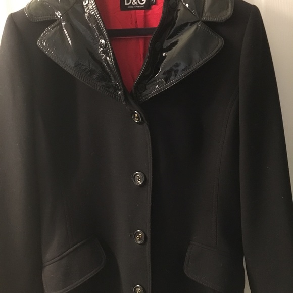 Dolce & Gabbana Wool Coat with Leather - Picture 4 of 8